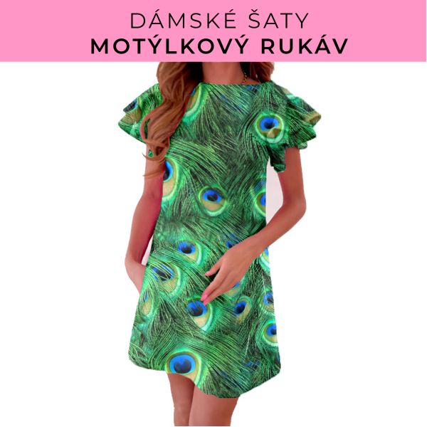 DÁMSKÝ střih - šaty s motýlkovým rukávem
