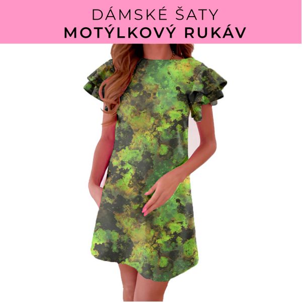 DÁMSKÝ střih - šaty s motýlkovým rukávem