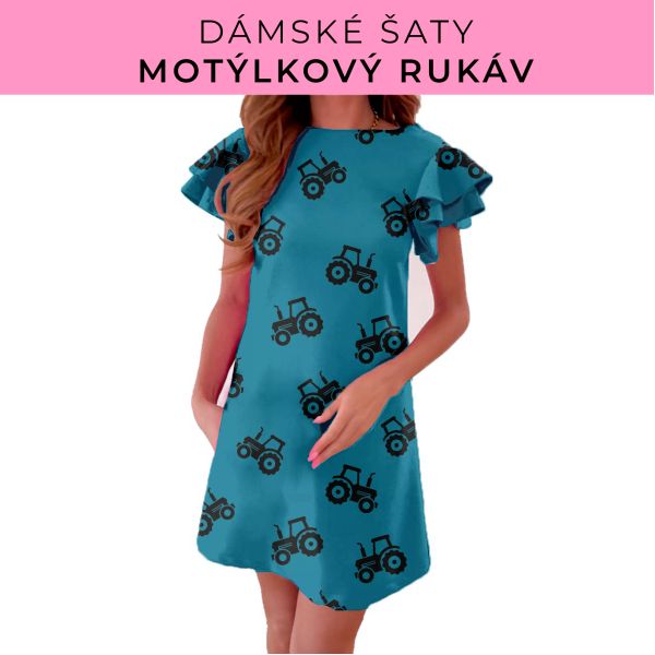 DÁMSKÝ střih - šaty s motýlkovým rukávem