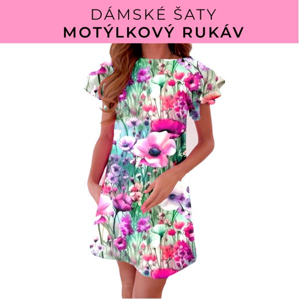 DÁMSKÝ střih - šaty s motýlkovým rukávem