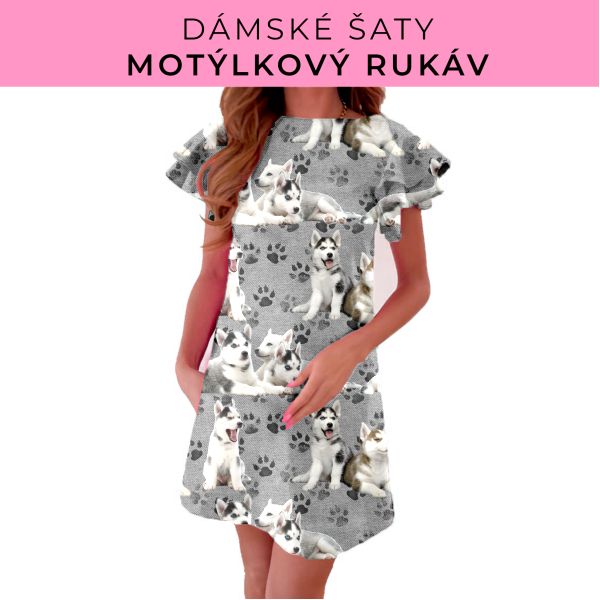 DÁMSKÝ střih - šaty s motýlkovým rukávem
