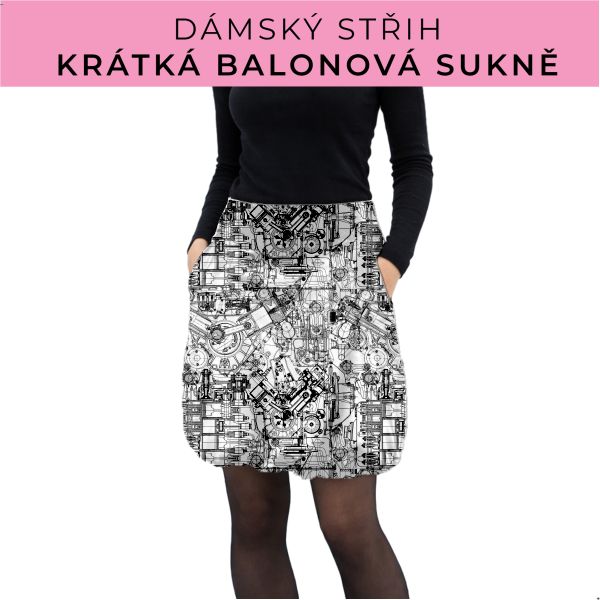 Dámský střih - balonová krátká sukně