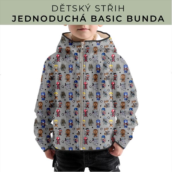 Dětský střih - jednoduchá dětská BASIC  bunda