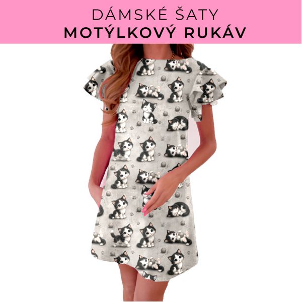 DÁMSKÝ střih - šaty s motýlkovým rukávem
