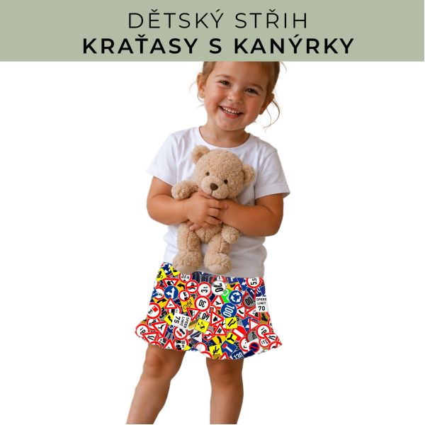 Dětský střih - Kraťásky s kanýrkem