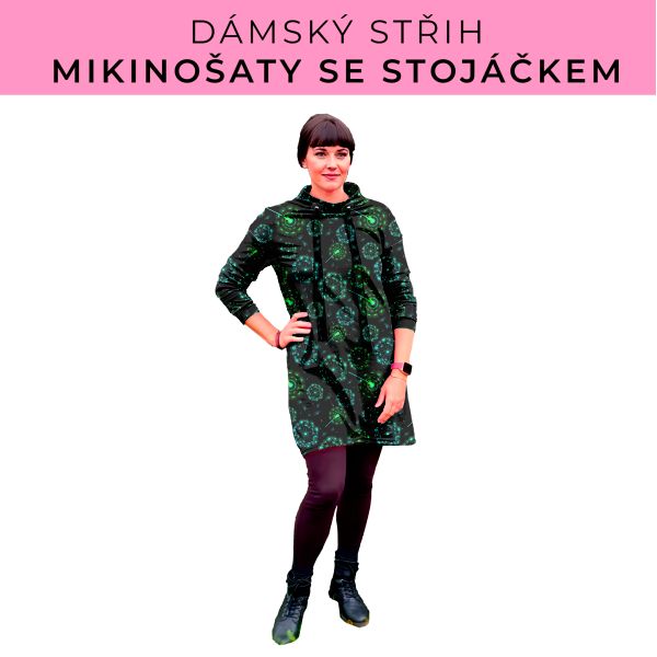 Dámský střih - mikinové šaty se stojáčkem
