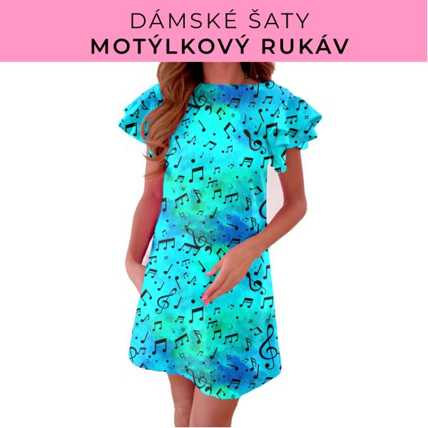 DÁMSKÝ střih - šaty s motýlkovým rukávem