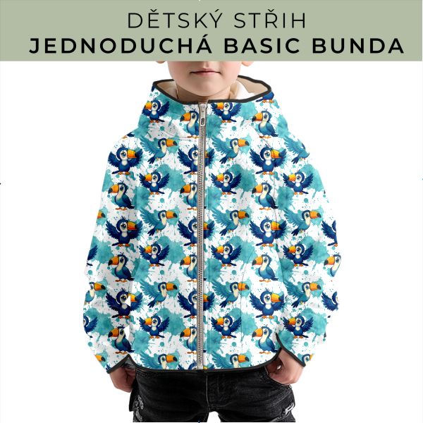 Dětský střih - jednoduchá dětská BASIC  bunda
