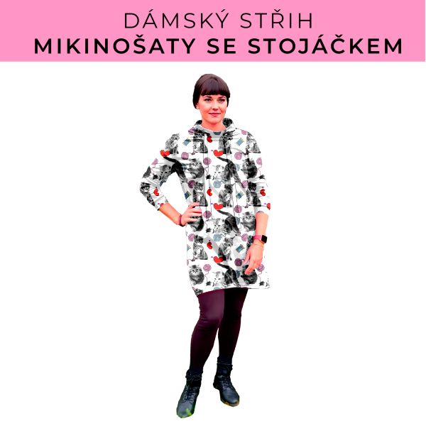 Dámský střih - mikinové šaty se stojáčkem
