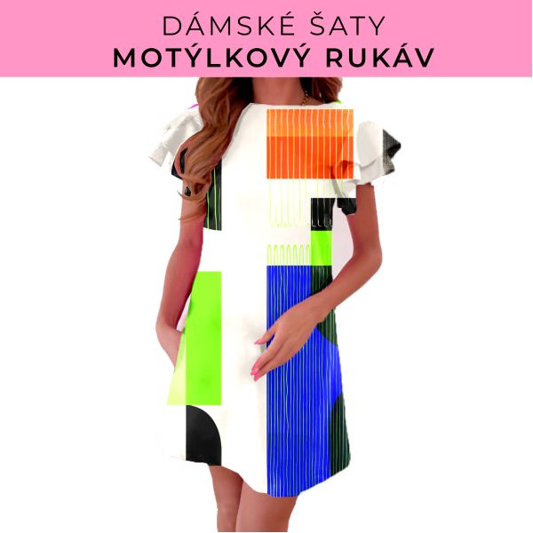 DÁMSKÝ střih - šaty s motýlkovým rukávem