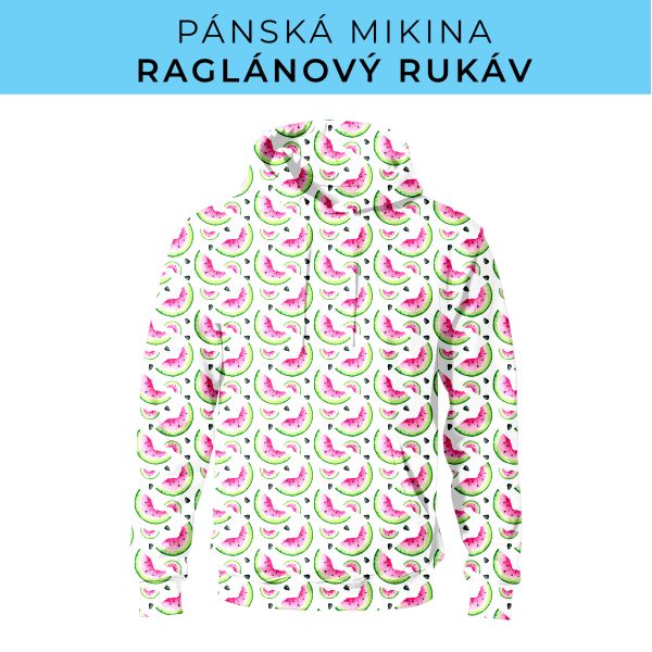 PÁNSKÝ střih - mikina raglan ZÁKLADNÍ s kapucí