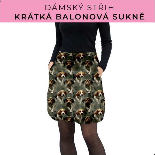 Dámský střih - balonová krátká sukně