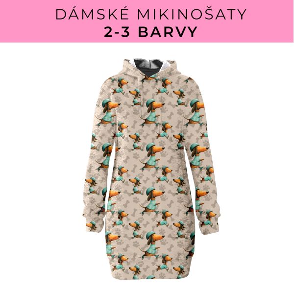 DÁMSKÝ střih - Mikinošaty 2-3 barvy