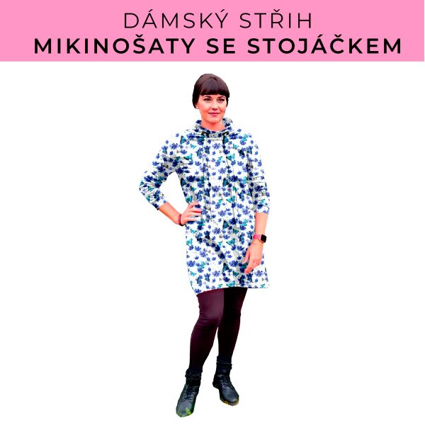 Dámský střih - mikinové šaty se stojáčkem