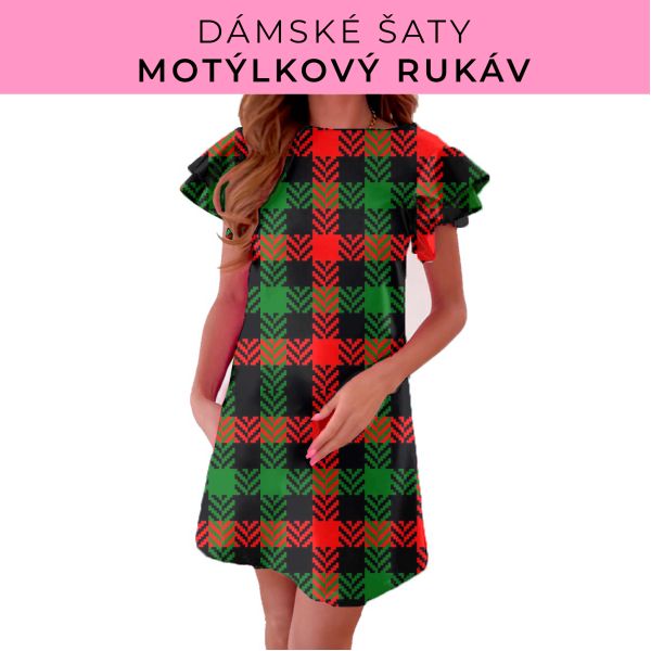 DÁMSKÝ střih - šaty s motýlkovým rukávem