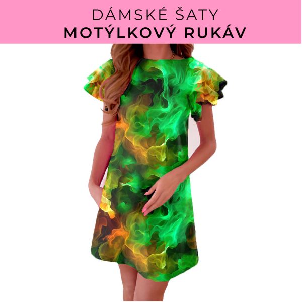 DÁMSKÝ střih - šaty s motýlkovým rukávem