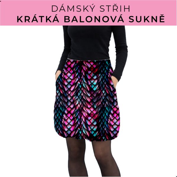 Dámský střih - balonová krátká sukně
