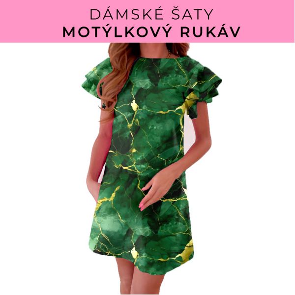 DÁMSKÝ střih - šaty s motýlkovým rukávem