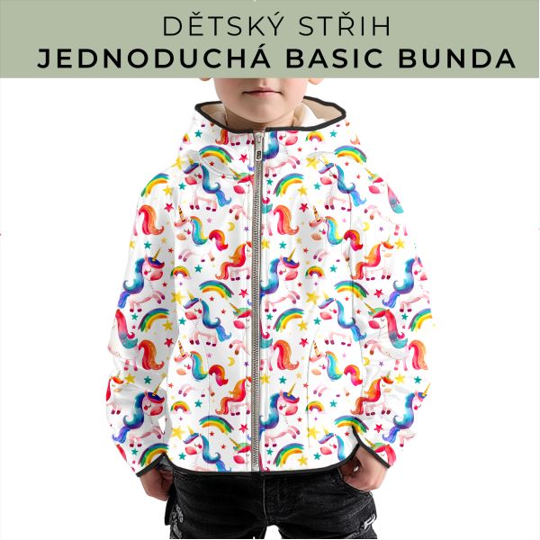 Dětský střih - jednoduchá dětská BASIC  bunda