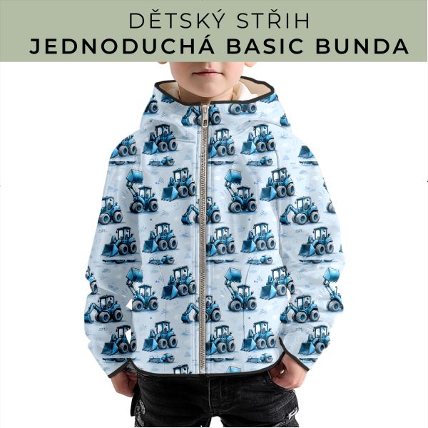 Dětský střih - jednoduchá dětská BASIC  bunda