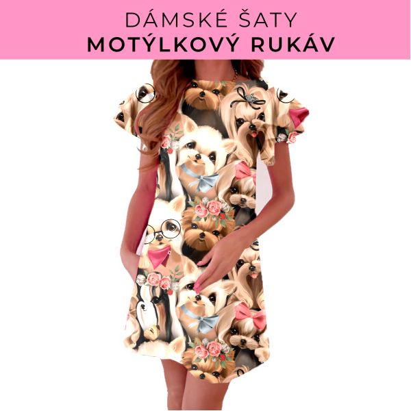 DÁMSKÝ střih - šaty s motýlkovým rukávem