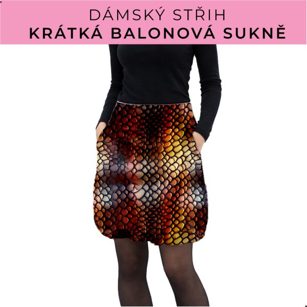 Dámský střih - balonová krátká sukně