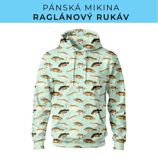 PÁNSKÝ střih - mikina raglan ZÁKLADNÍ s kapucí