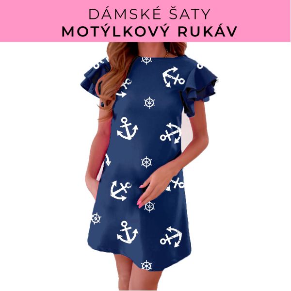 DÁMSKÝ střih - šaty s motýlkovým rukávem