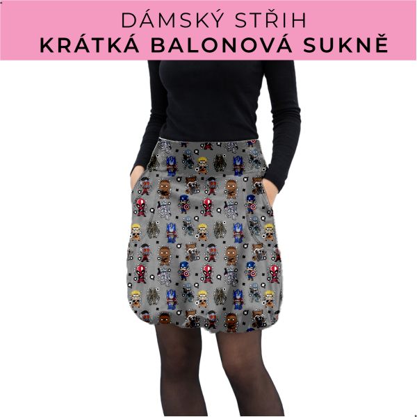 Dámský střih - balonová krátká sukně