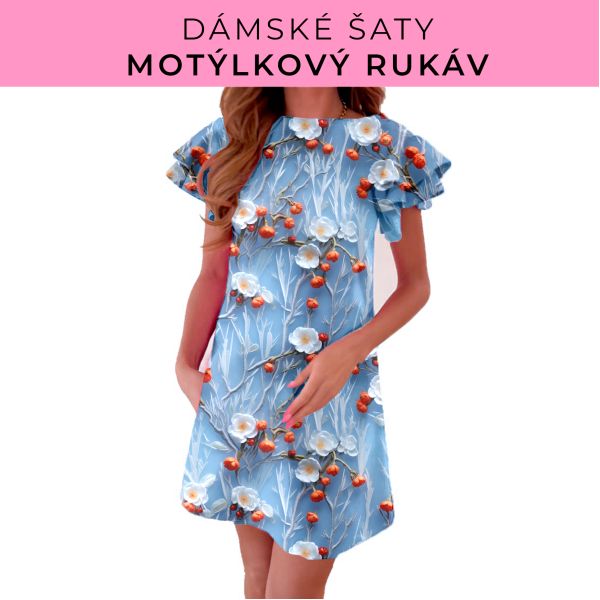 DÁMSKÝ střih - šaty s motýlkovým rukávem