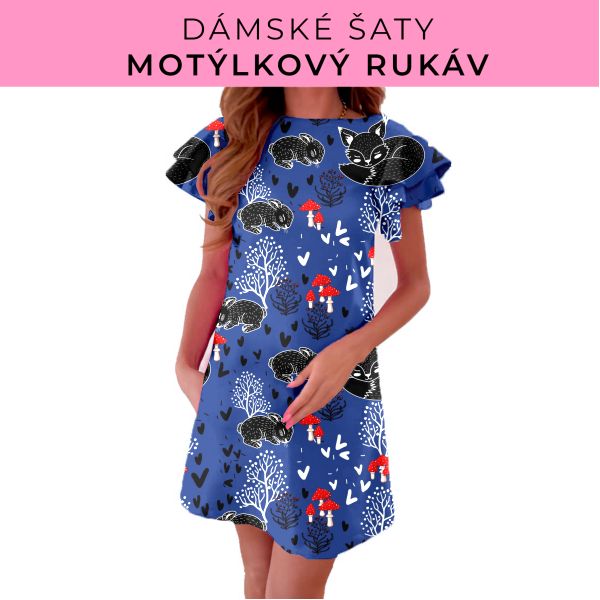 DÁMSKÝ střih - šaty s motýlkovým rukávem