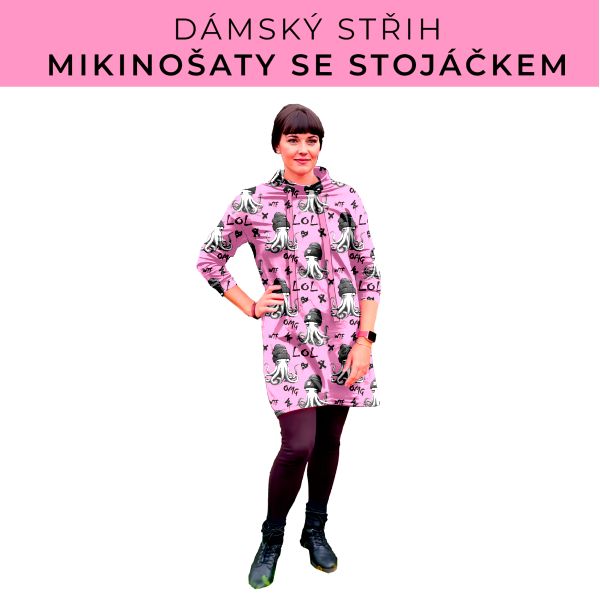 Dámský střih - mikinové šaty se stojáčkem