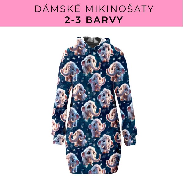DÁMSKÝ střih - Mikinošaty 2-3 barvy