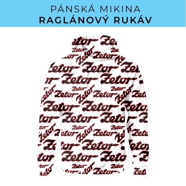 PÁNSKÝ střih - mikina raglan ZÁKLADNÍ s kapucí