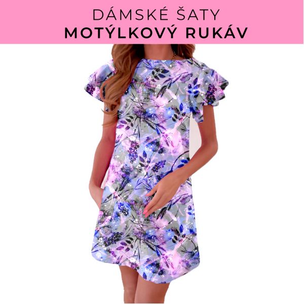 DÁMSKÝ střih - šaty s motýlkovým rukávem