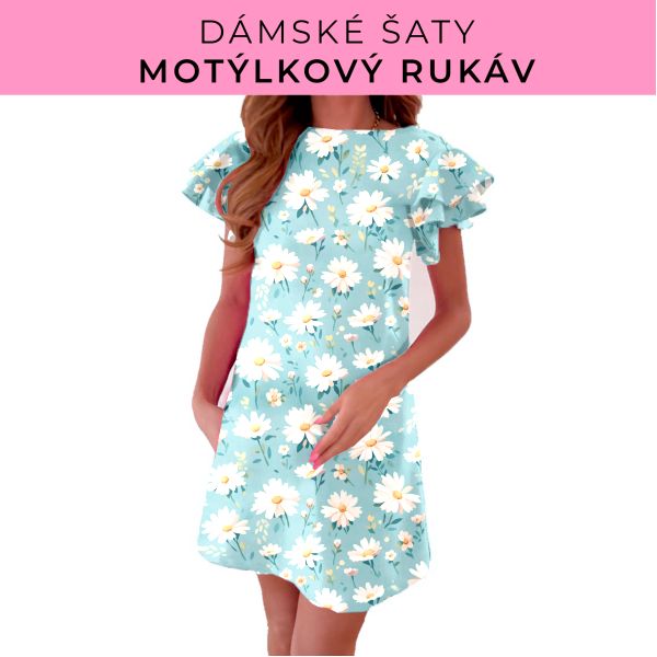 DÁMSKÝ střih - šaty s motýlkovým rukávem