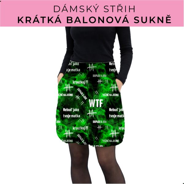 Dámský střih - balonová krátká sukně