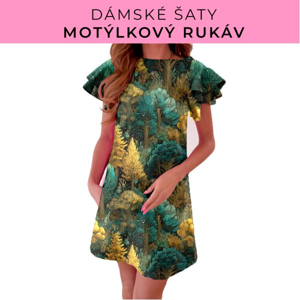 DÁMSKÝ střih - šaty s motýlkovým rukávem