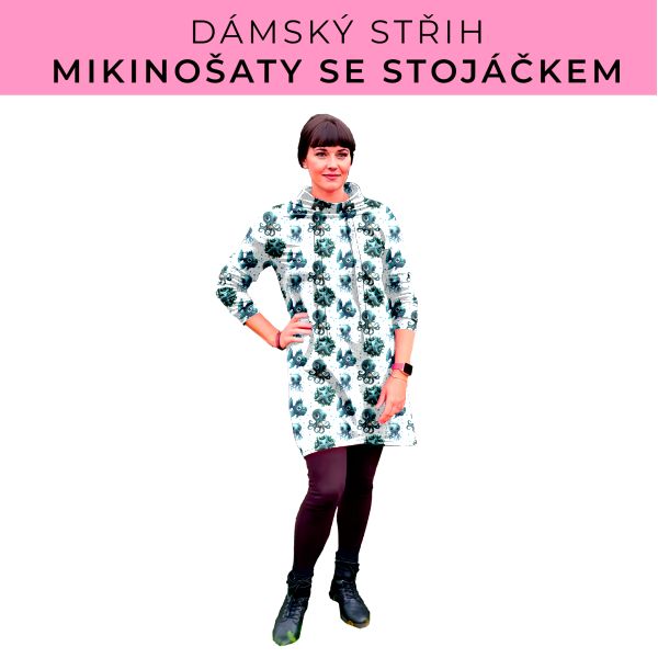 Dámský střih - mikinové šaty se stojáčkem