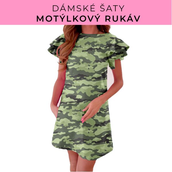 DÁMSKÝ střih - šaty s motýlkovým rukávem