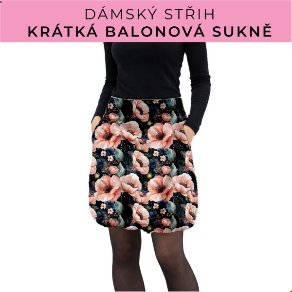 Dámský střih - balonová krátká sukně