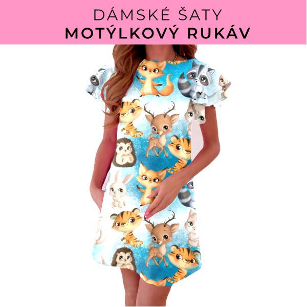 DÁMSKÝ střih - šaty s motýlkovým rukávem