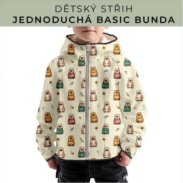Dětský střih - jednoduchá dětská BASIC  bunda