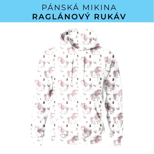 PÁNSKÝ střih - mikina raglan ZÁKLADNÍ s kapucí