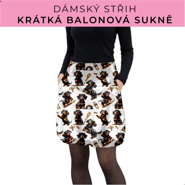 Dámský střih - balonová krátká sukně