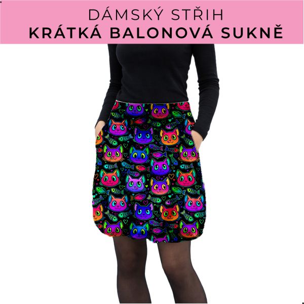 Dámský střih - balonová krátká sukně