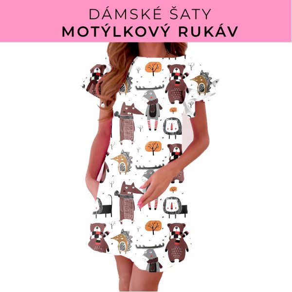 DÁMSKÝ střih - šaty s motýlkovým rukávem