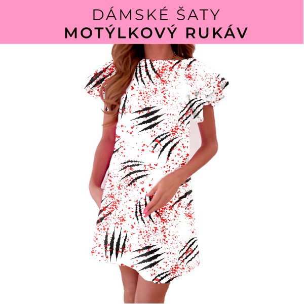 DÁMSKÝ střih - šaty s motýlkovým rukávem