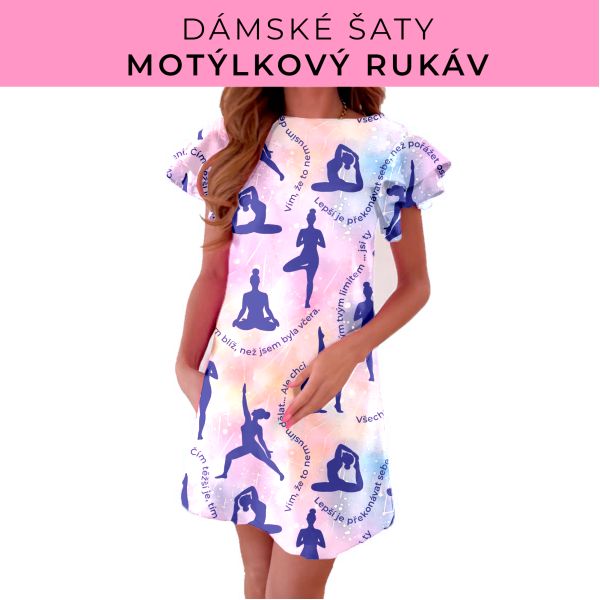 DÁMSKÝ střih - šaty s motýlkovým rukávem