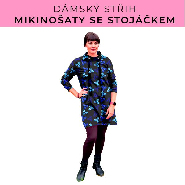 Dámský střih - mikinové šaty se stojáčkem